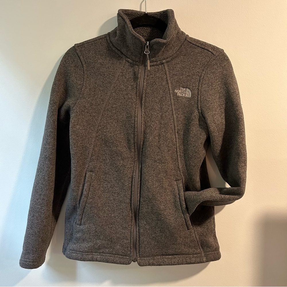 Women’s Northface Full Zip Sweater Purple Gray Size Medium